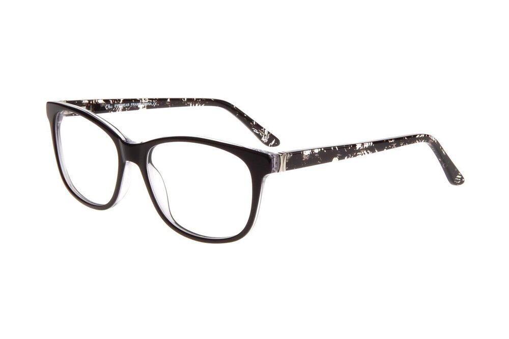 XPL CHIC Eyewear MARA Eyeglasses, Black Frame with Lace Temples, 57-17-150mm